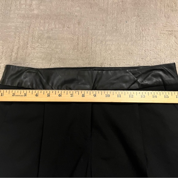 NWT Milly Pleated Wool Blend Cuffed Pant W/ Lamb Skim Leather Waistband Cuffed - Picture 5 of 13